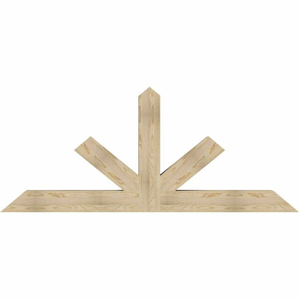 Ekena Millwork Saratoga Rough Sawn Timber Gable Bracket, Douglas Fir, 84"W x 35"H x 6"D x 6"F, 10/12 Pitch GBW084X35X0606SAR00RDF - main